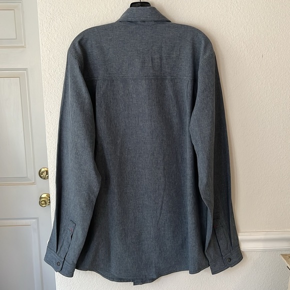 Dickies Cooling Utility Performance Work Shirt Long Sleeve UPF Airforce Blue - Picture 3 of 14